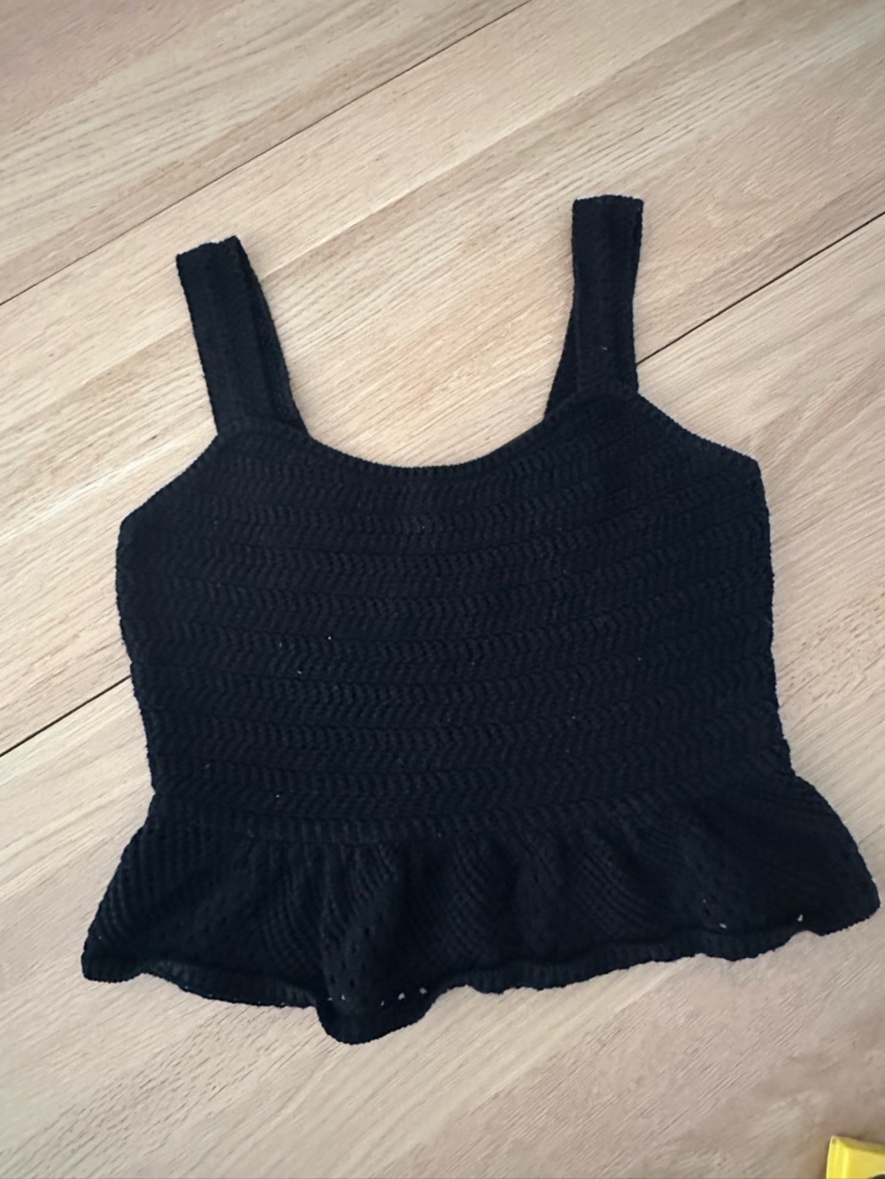 House of Harlow 1960 Black Knit Peplum Crop Top